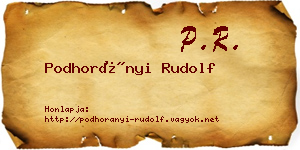 Podhorányi Rudolf névjegykártya